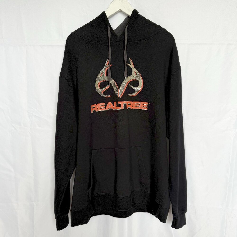 RealTree Black Camo Orange Logo Sweater
